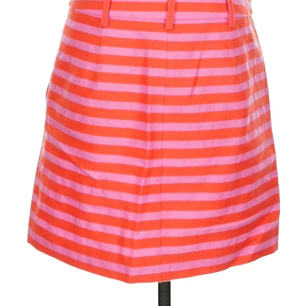 JCrew Pink &‎ Orange Striped Hip Slung Mini Skirt Women's Size 2 - Picture 10 of 13